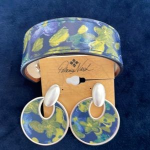 NWT, Patricia Nash Leather Bracelet Cuff & Earrings